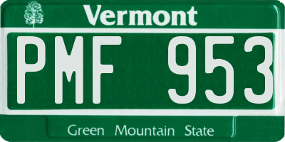 VT license plate PMF953