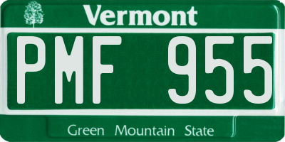 VT license plate PMF955