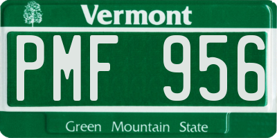 VT license plate PMF956