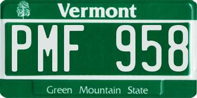 VT license plate PMF958