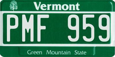 VT license plate PMF959