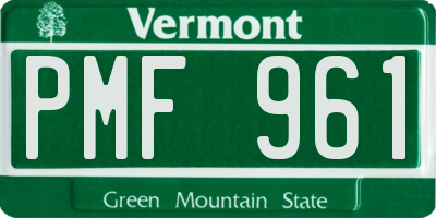 VT license plate PMF961