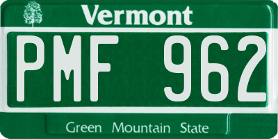 VT license plate PMF962