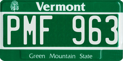 VT license plate PMF963