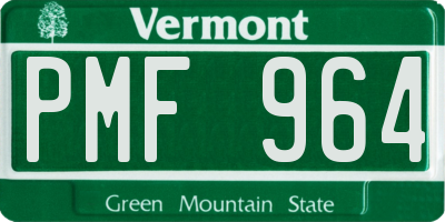 VT license plate PMF964