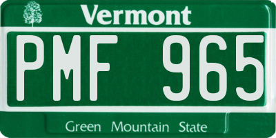 VT license plate PMF965