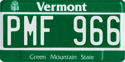 VT license plate PMF966