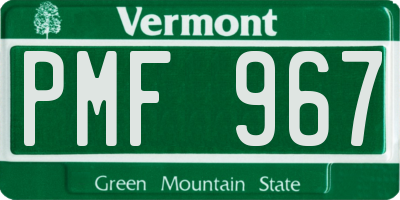 VT license plate PMF967
