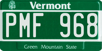 VT license plate PMF968