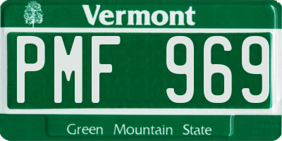 VT license plate PMF969