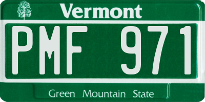 VT license plate PMF971