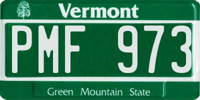 VT license plate PMF973