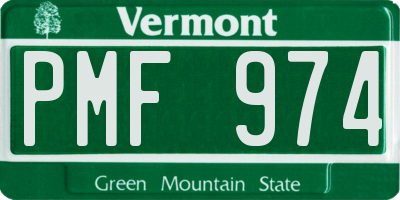 VT license plate PMF974