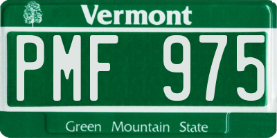 VT license plate PMF975