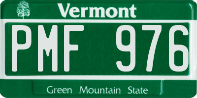 VT license plate PMF976