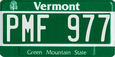 VT license plate PMF977