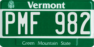 VT license plate PMF982