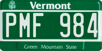 VT license plate PMF984