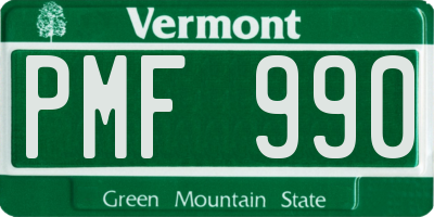 VT license plate PMF990