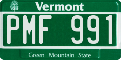 VT license plate PMF991