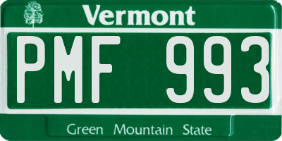 VT license plate PMF993