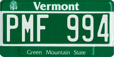 VT license plate PMF994