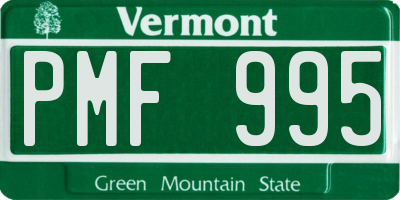 VT license plate PMF995