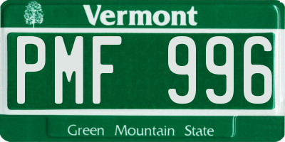 VT license plate PMF996