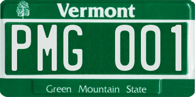 VT license plate PMG001