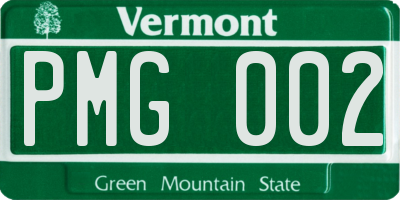 VT license plate PMG002