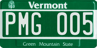 VT license plate PMG005