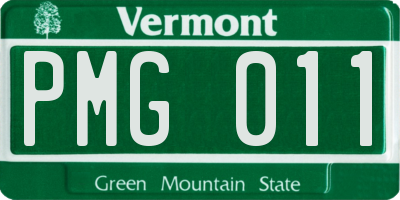 VT license plate PMG011