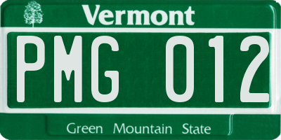VT license plate PMG012