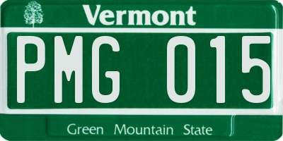 VT license plate PMG015