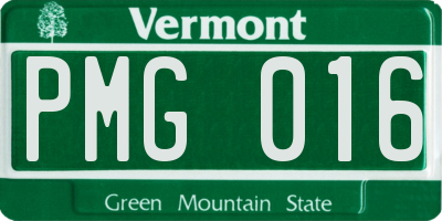 VT license plate PMG016
