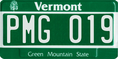 VT license plate PMG019