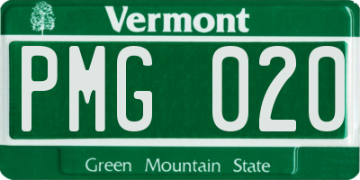 VT license plate PMG020