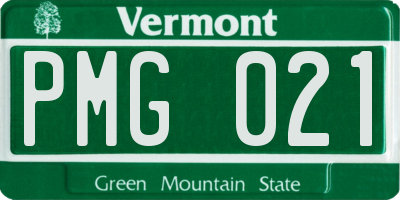 VT license plate PMG021