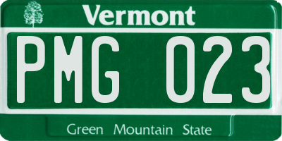 VT license plate PMG023