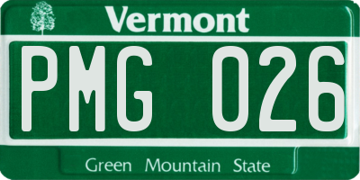 VT license plate PMG026