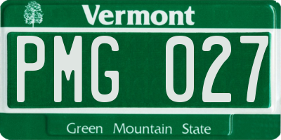 VT license plate PMG027