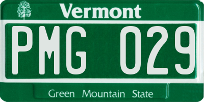 VT license plate PMG029