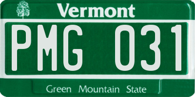 VT license plate PMG031
