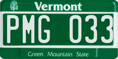 VT license plate PMG033