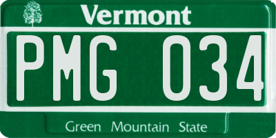 VT license plate PMG034