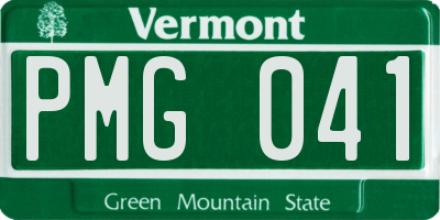 VT license plate PMG041