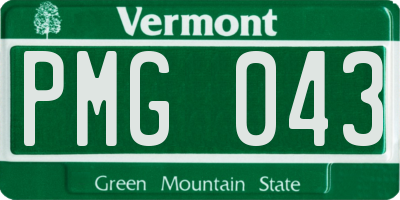 VT license plate PMG043