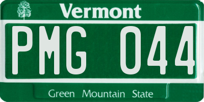 VT license plate PMG044