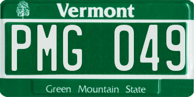 VT license plate PMG049