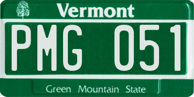 VT license plate PMG051